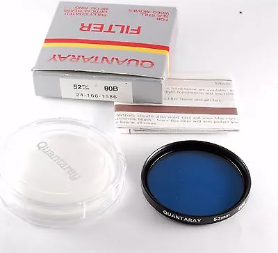 Vintage Quantaray 52mm 80B Blue Photo Filter New In Box • $10.36