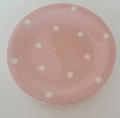 Rare T.G. Green Pottery Pink Polka Dot Domino Dinner Plate • $136.01