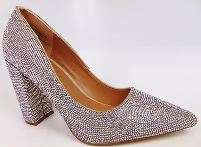 Women's Dress Shoes Madden Girl Symbol Pumps Silver Rhinestone Size 10.0 M NEW • $21.25