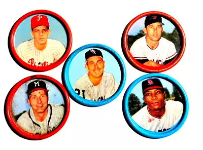 1963 Salada Tea Junket Metal Coins * All Star Baseball * ( 5 ) Coins * See Below • $21.95