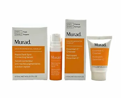 MURAD Essential-C Cleanser Rapid Dark Spot Correcting Serum 2-Pc Travel Set NIB • $18.99