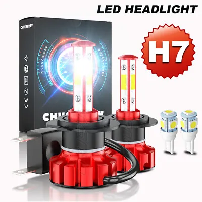 4-side H7 LED Headlight Bulb Conversion Kit High Low Beam Lamp 6000K Super White • $15.99