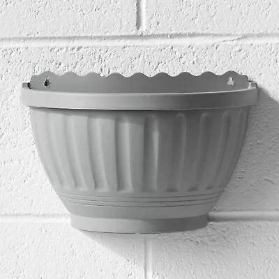 Wall Mounted Grey Plastic Garden Baskets Flower Planter Plant Pot Hanging Decor • £6.50