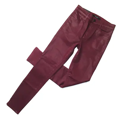 NWT J Brand Alana High Rise Crop In Oxblood Coated Ankle Slit Stretch Jeans 25 • $62