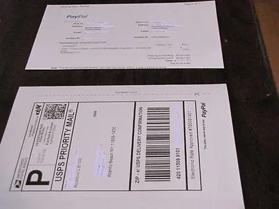 100 Shipping Labels With Tear Off Receipt - Designed For Ebay & Paypal Printing  • $17.89