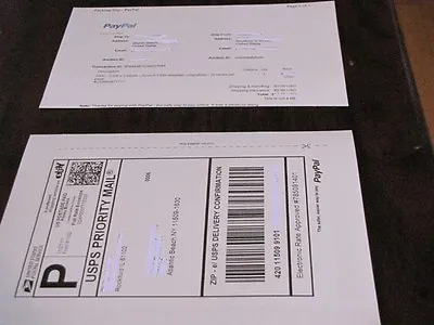 200 Shipping Labels With Tear Off Receipt - Designed For Ebay & PayPal Printing  • $23.99