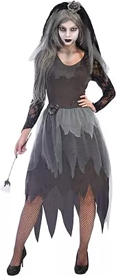 Adult Ladies Amscan Graveyard Bride Dead Zombie Fancy Dress Carnival Costume • £23.50