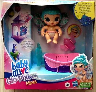 Baby Alive Glo Pixies Minis Doll Aqua Flutter Glow-In-The-Dark Doll NEW 3+ • $11.97