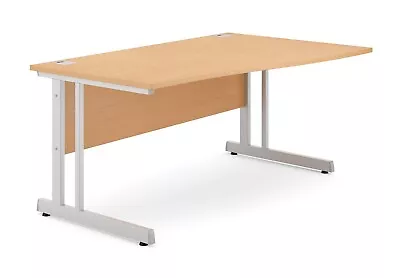 £75 • Buy 8 X BRAND NEW BEECH RIGHT HAND WAVE 1600mm WIDE HOME OFFICE DESK (A230)