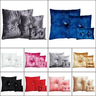 £12.72 • Buy Crushed Velvet Cushions Small & Large Sofa Bed Decorative Cushions With Diamonds