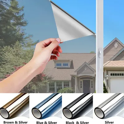 £8.29 • Buy One Way Mirror Window Film Reflective Home Privacy Solar Tint Foil Glass Sticker