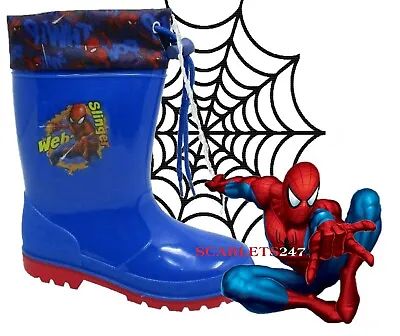£9.99 • Buy Boys Infants Kids Spiderman Waterproof Rain Wellingtons Wellies Boots Sizes