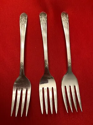 SILVER MIST Aka MARIGOLD International Silverplate Set Of 3 SALAD FORKS 1935 • $16