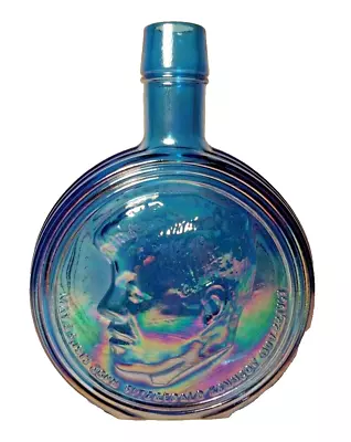 JFK Wheaton Iridescent Glass Blue Carnival Collectors Decanter First Edition 8  • $14.95