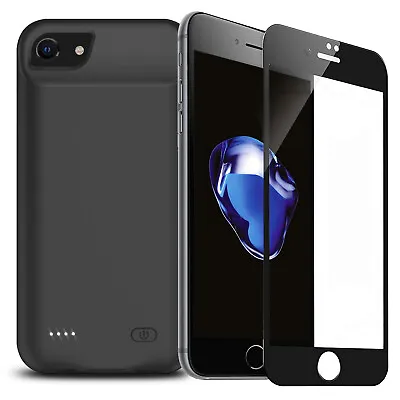 $65.54 • Buy Full Coverage Glass&7000mAh External Battery Charger Case IPhone 6 Plus 6S Plus