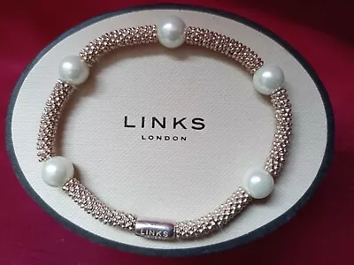 Links Of London Silver Effervescence Pearl Bracelet Nib • £99.99