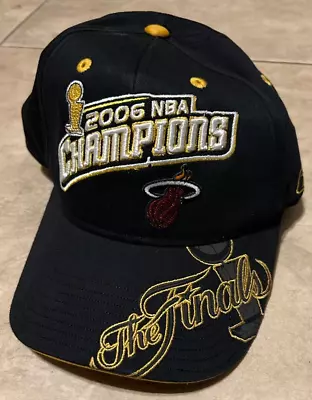 Miami Heat Finals 2006 NBA Champions Black Reebok Hat Cap NEW Strap Back • $26.90