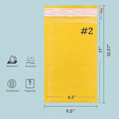 200/1000/2000 Pcs 8.5''X11'' #2 Kraft Bubble Mailer Padded Shipping Envelops • $5.63