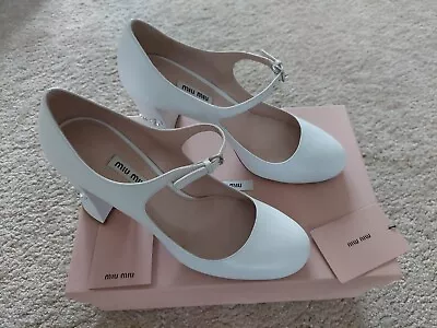 Miu Miu White Leather High Heel Shoes UK 5.5 • £200