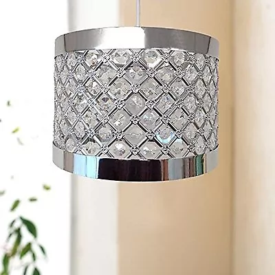 Chandelier Chic Ceiling Light Pendant Shade Crystal Droplet Fitting Easy Fit New • £16.95