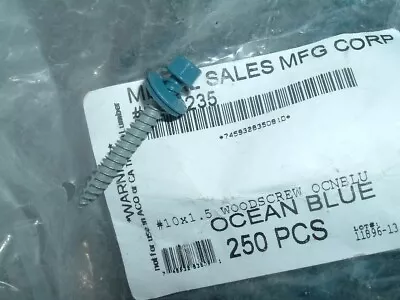 250 Ocean Blue #10 Size 1-1/2  Metal Roofing/Siding Screws Hex Head • $18