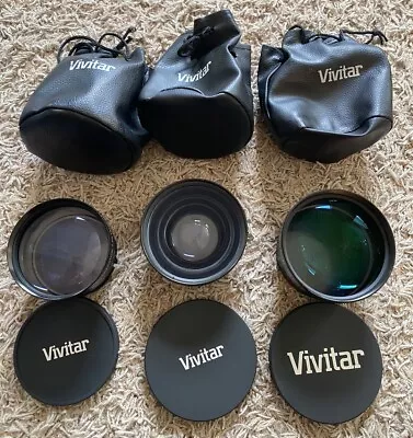 Vivitar Camera Lense Lot! 3 Lenses Included (look At Pics For Measurements) • $65