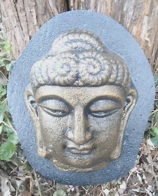 Buddha Face Concrete Mold Oriental Asian Plaster Mould 8  X 6.5  X 2  Thick • $39.95
