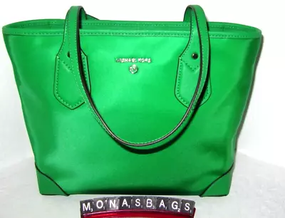 Michael Kors New Eva Top Zip Tote Handbag Palm Green Nylon Leather Trim NWT $178 • $99.99