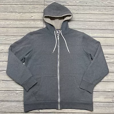 The North Face Men's Heavy Weight Full Zip Hoodie Sherpa Lined Gray Sz Large • $19.99