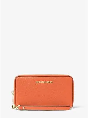Michael Kors Mercer Large Leather Smartphone Wristlet - Tangerine Orange  • $59