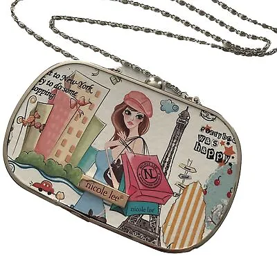 Nicole Lee Clutch Shoulder Bag Framed Purse Paris New York Small Shopping • $24.99