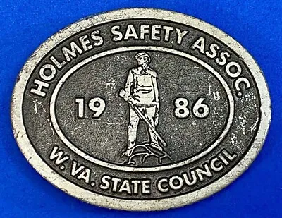 Vintage 1986 Holmes Safety Assn.   West Virginia Council Belt Buckle Fox Adds • $13.99