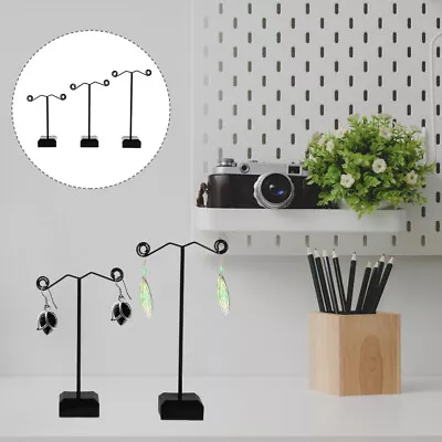  3 Pcs Necklace Tree Stand Earring Organizer Box Blackl Earrings • £8.28