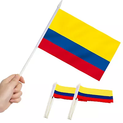 Anley Colombia Mini Flag 12 Pack - Hand Held Small Miniature Colombian Flags • $8.55