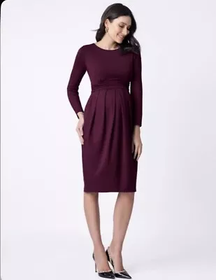 Seraphine Burgundy Stretch Jersey Maternity & Nursing Dress Size 14 BNWT • £32