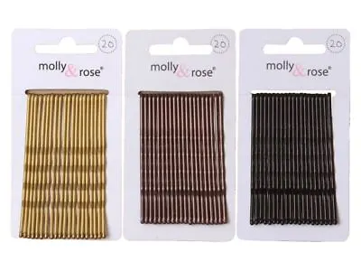 6.5cm Bobby Pins Kirby Grips Hair Clips Blonde Black Brown 20 Pack Long • £2.61