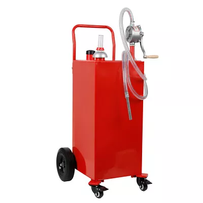 30 Gal Fuel Caddy Portable Gas Storage Tank Gasoline Diesel Can Hand Siphon Pump • $270.99