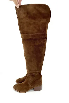 Via Spiga Ophira Boots Brown Suede Leather Over The Knee SZ 5.5 New $495 SH34 • $149
