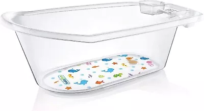 Clear Baby Bath Tub 0-24 Months Toddler Child Comfort With Drain Plug. BPA FREE • £18