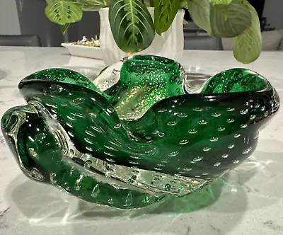 Vintage MId Century Modern Boravier Toso Murano Art Glass Freeform Ashtray Bowl • $25