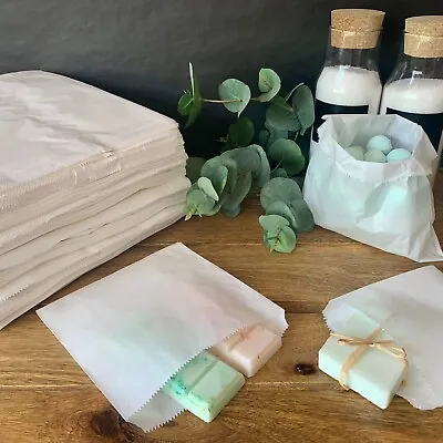 Eco Friendly Pure Waxed White Greaseproof Paper Bags Soap Melts Bread Food Safe • £1.30