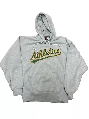 VTG Nike Team Center Swoosh Hoodie Sweatshirt Medium Oakland Athletics A’s Gray • $29.99