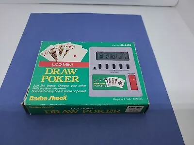 VINTAGE Radio Shack LCD Draw Poker Electronic Game Complete W/ Box 1992 TESTED! • $5.99