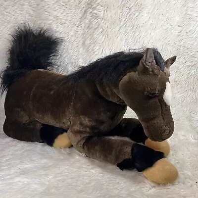 E&J Classic Large Brown And Black Horse Realistic Stuffed Animal Plush Toy • $28.79