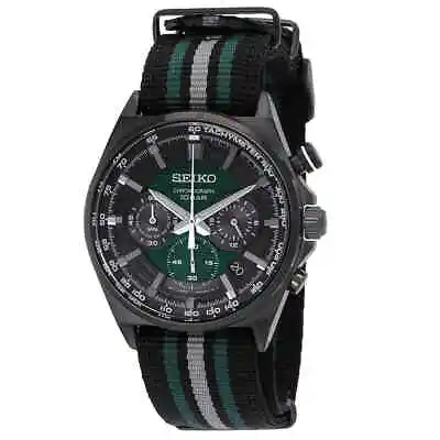 Seiko Chronograph Quartz Green Dial Men's Watch SSB411P1 • $134.99