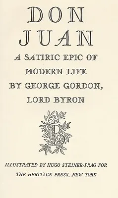 Byron Don Juan Poem Heritage Press Slipcase Illustrated Steiner-Prag Sharp! • £5.71