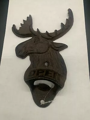 Cast Iron Moose Bottle Opener . Cabin Decor Beer Bar Soda Wall Mount  • $9.95