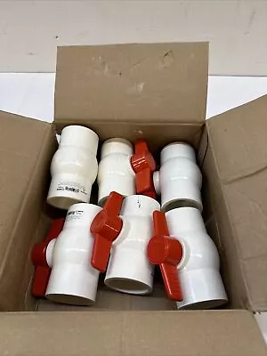 NDS MLE1310-20 2  MIP Threaded White PVC Red T-Handle Ball Valve Brand New 6PK • $49.99