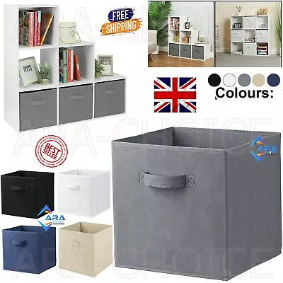 Collapsible Foldable Storage Box Fabric Cube Drawer Canvas Organizer Basket S/M • £4.45