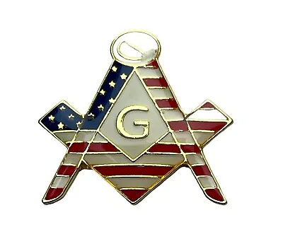 Masonic G Square USA American Flag 1 Inch Hat Or Lapel Pin AVA612 F2D33C • $11.79